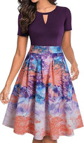 YATHON Women's Vintage Floral Flared A-Line Dresses