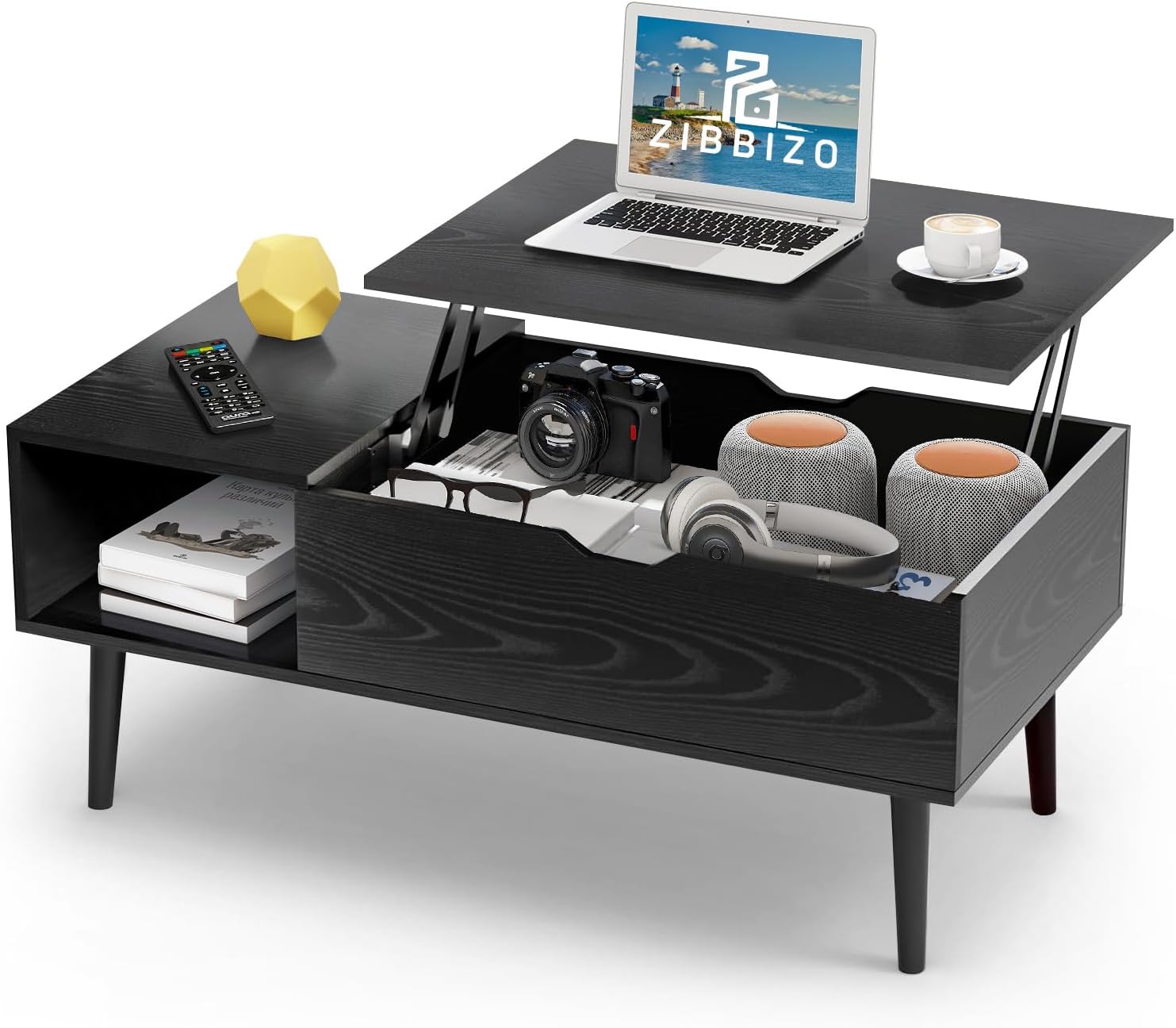 Zibbizo Lift Top Coffee Table: Storage & Style