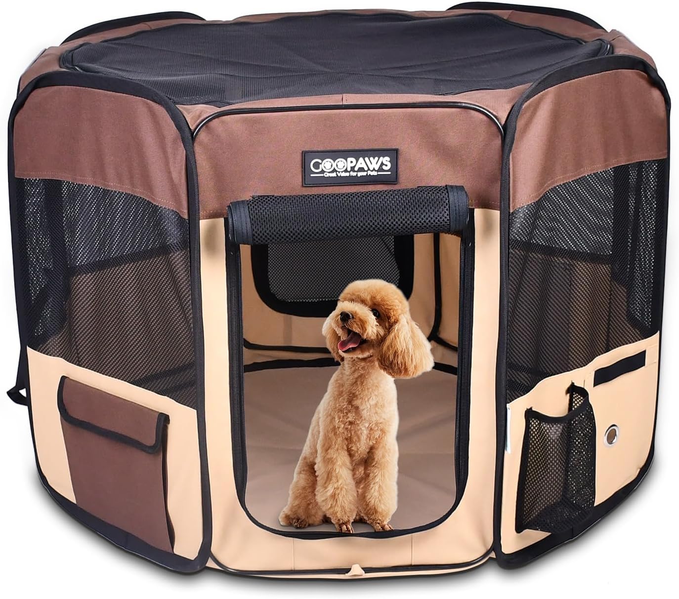 JESPET Portable Soft Dog Exercise Pen for Indoor and Outdoor Use