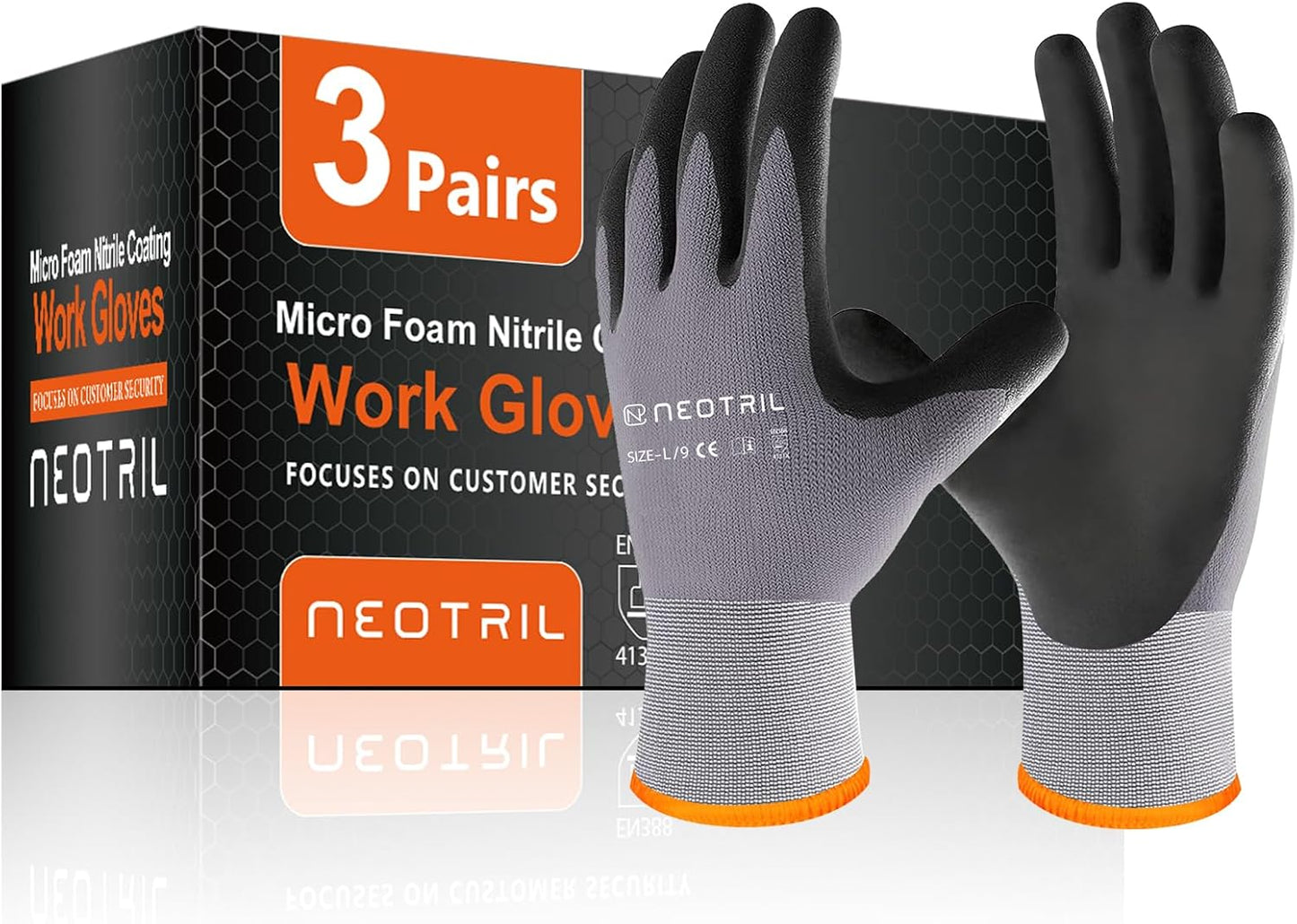 Nitrile Coated Safety Work Gloves - Ultra Protective NEOTRIL - Maximum Grip & Comfort