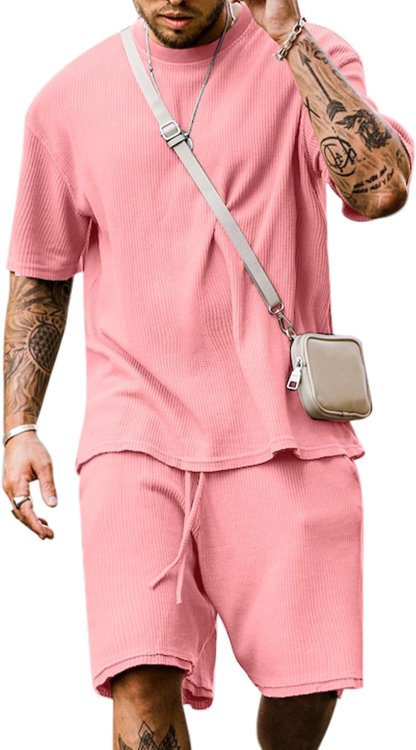 Babioboa Men's Short Sleeve Tracksuit for Casual Summer Wear