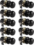 Probrico Door Knob 10 Pack Matte Black Colonial Ball Knob - Durable