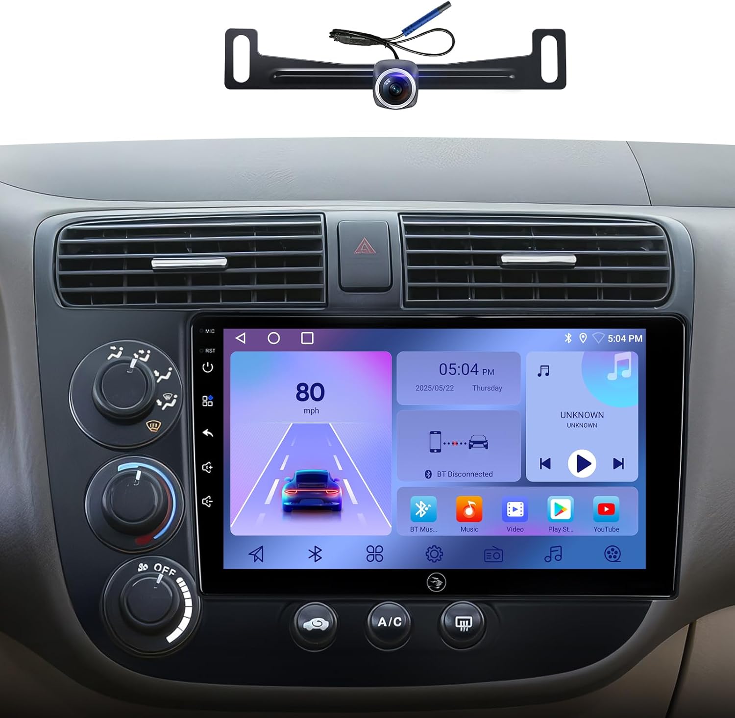 9 inch Touchscreen Car Stereo Radio for Honda Civic 2001-2005