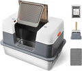 Easy Clean Stainless Steel Cat Litter Box with Secure Lid