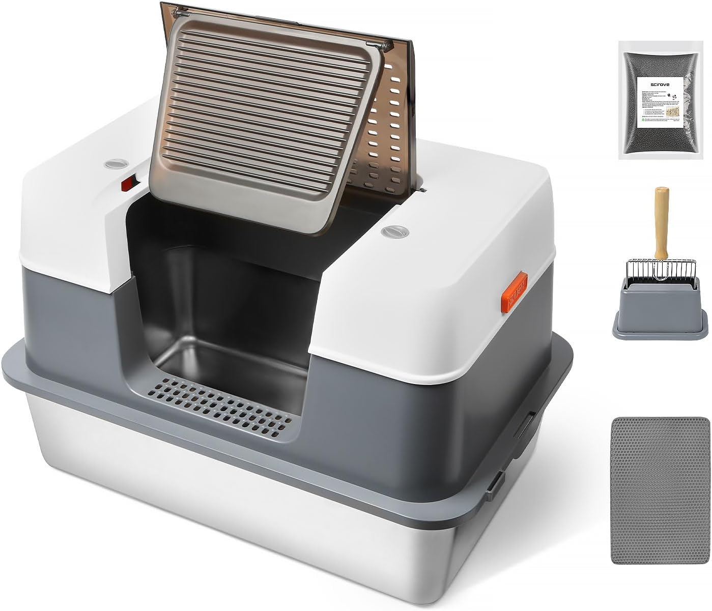 Stainless Steel Cat Litter Box with Lid for Easy Cleaning