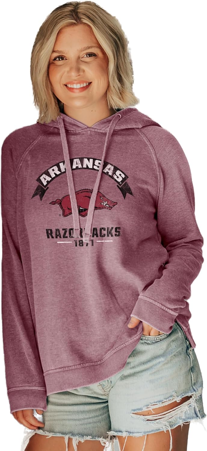 Arkansas Razorbacks Women's Burnout Vintage Scholar Hoodie