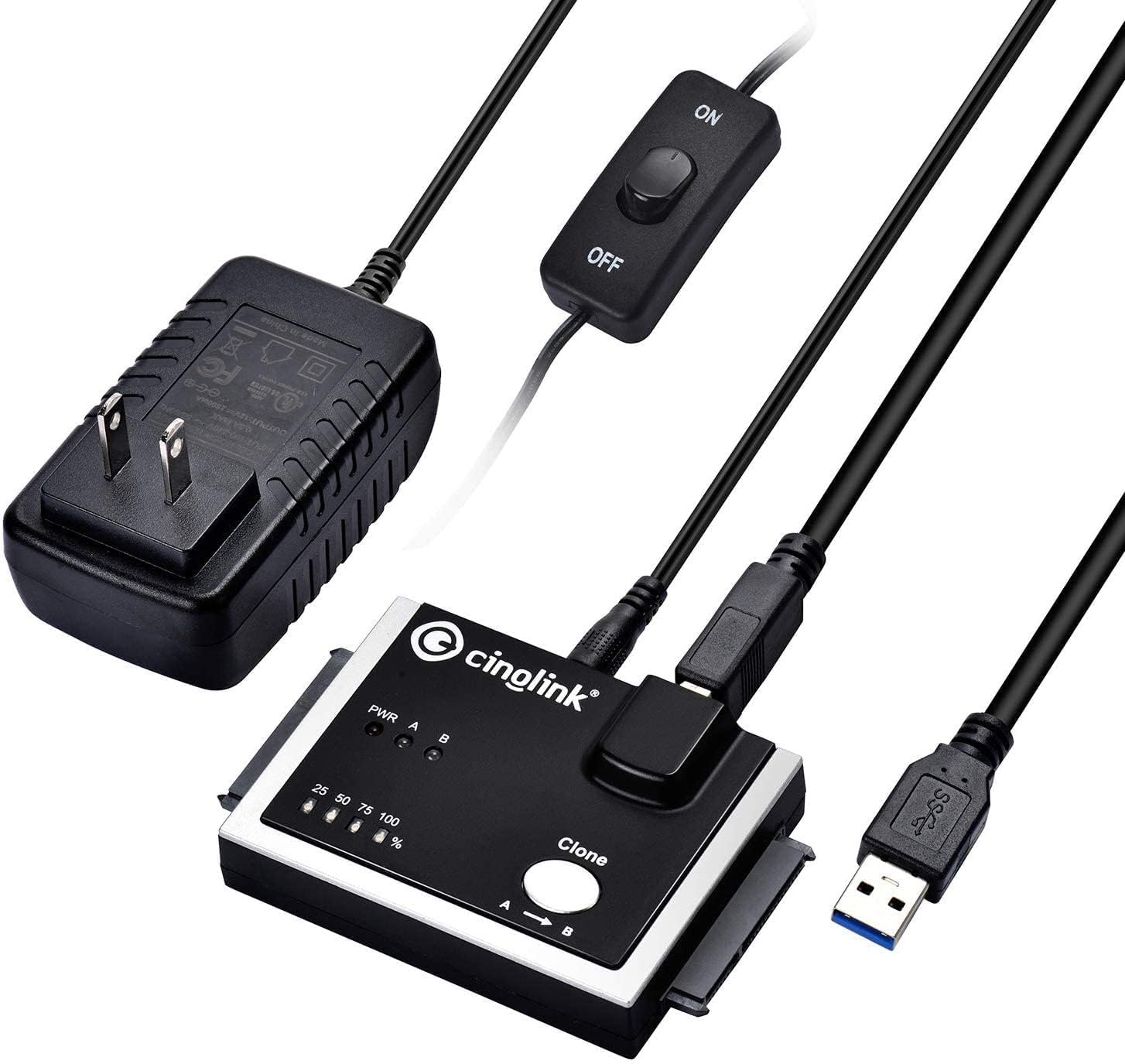 Cinolink Dual-SATA USB 3.0 Converter - Clone 2 Drives Simultaneously!