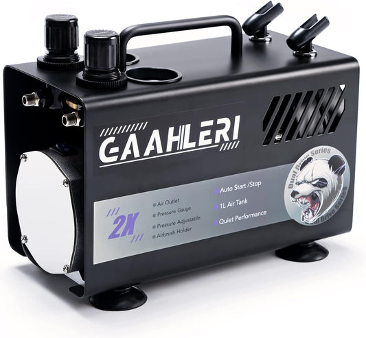 Gaahleri Airbrush Kit: Dual Outlet System for Precision Painting!