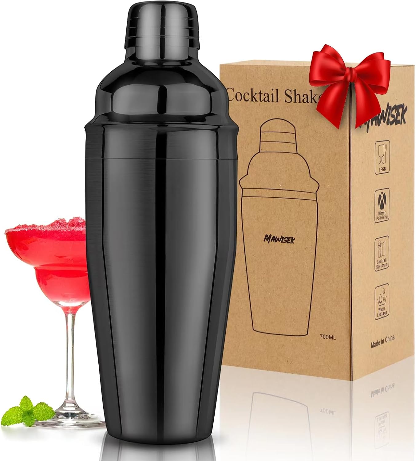 Professional 25oz Cocktail Shaker with Built-In Strainer by Mawisek