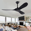 52 Inch Ceiling Fans without Lights - Quiet Solid Wood Blades