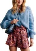 Womens Knit Button Down Cardigan Sweater - Cozy Balloon Sleeves