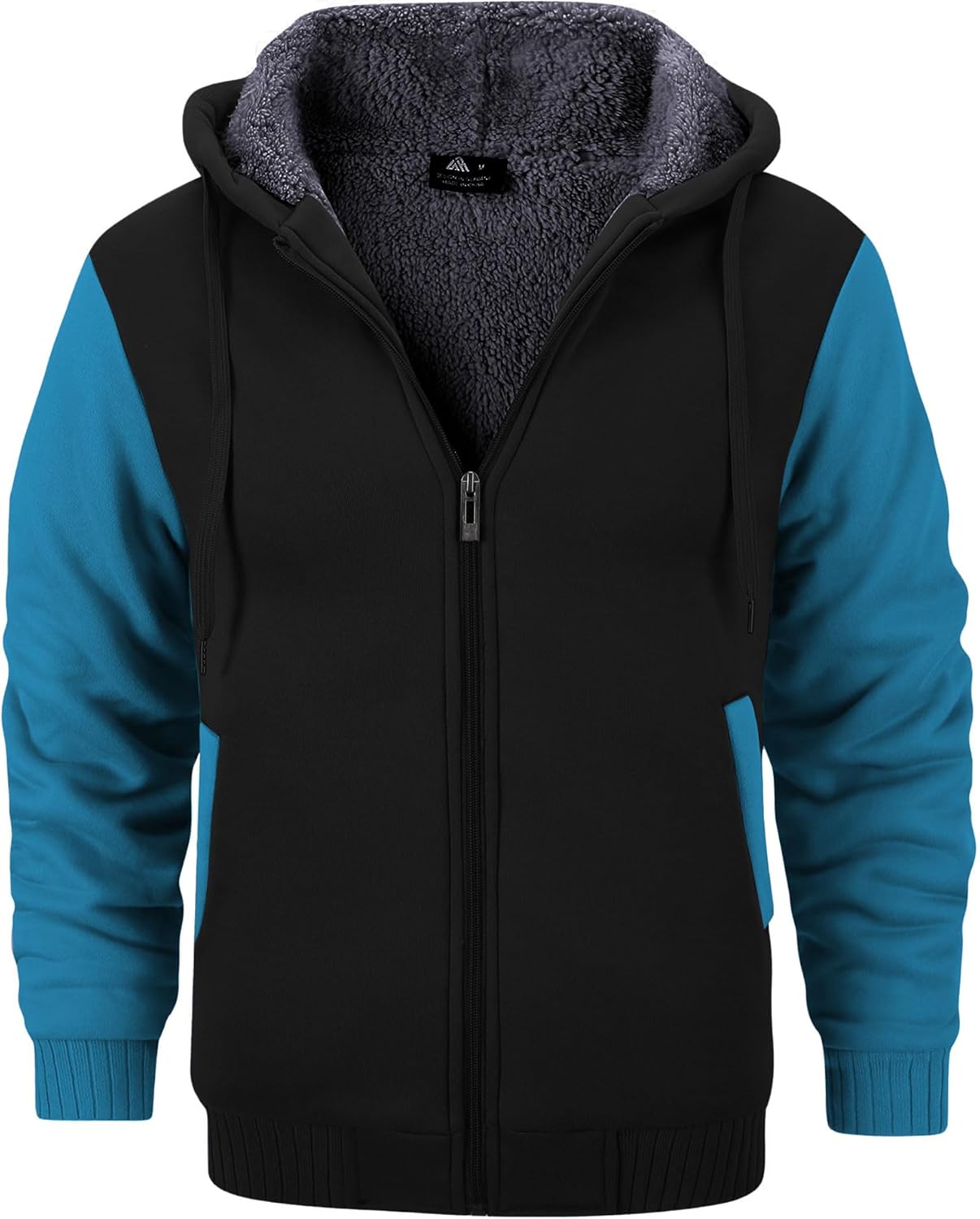 GEEK LIGHTING Mens Fleece-Lined Zip Up Hoodie for Winter Warmth