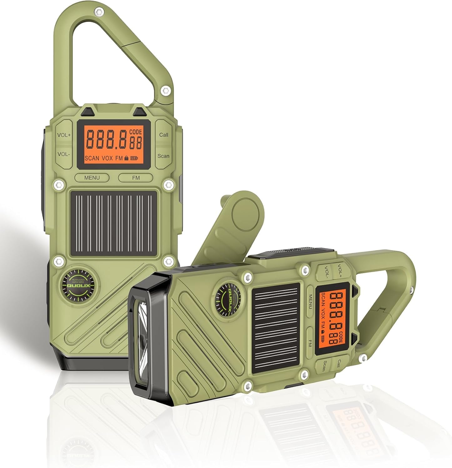 Rechargeable Walkie Talkie with Emergency Solar Hand Crank