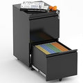 2 Drawer Mobile File Cabinet Under Desk Metal Filing Cabinet with Lock