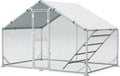 Large Metal Chicken Coop 9.8x6.5x6.56 ft Run - Covered Outdoor Hen