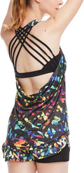 icyzone Women's Open Back Workout Tank Top with Built-In Bra - Support