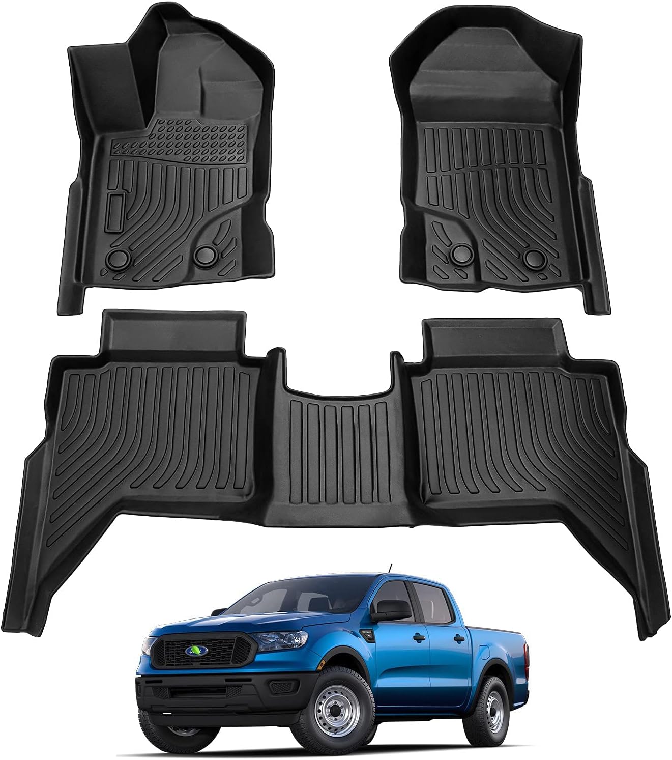 Cartist Floor Mats for Ford Ranger 2019-2023 All Weather Protection