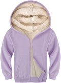 Unisex Sherpa Lined Zip Up Sweatshirt Jacket - Cozy Kids Outerwear