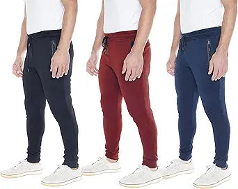 Profile by LVS Mens Sweatpants 3-Pack Active Joggers with Pockets