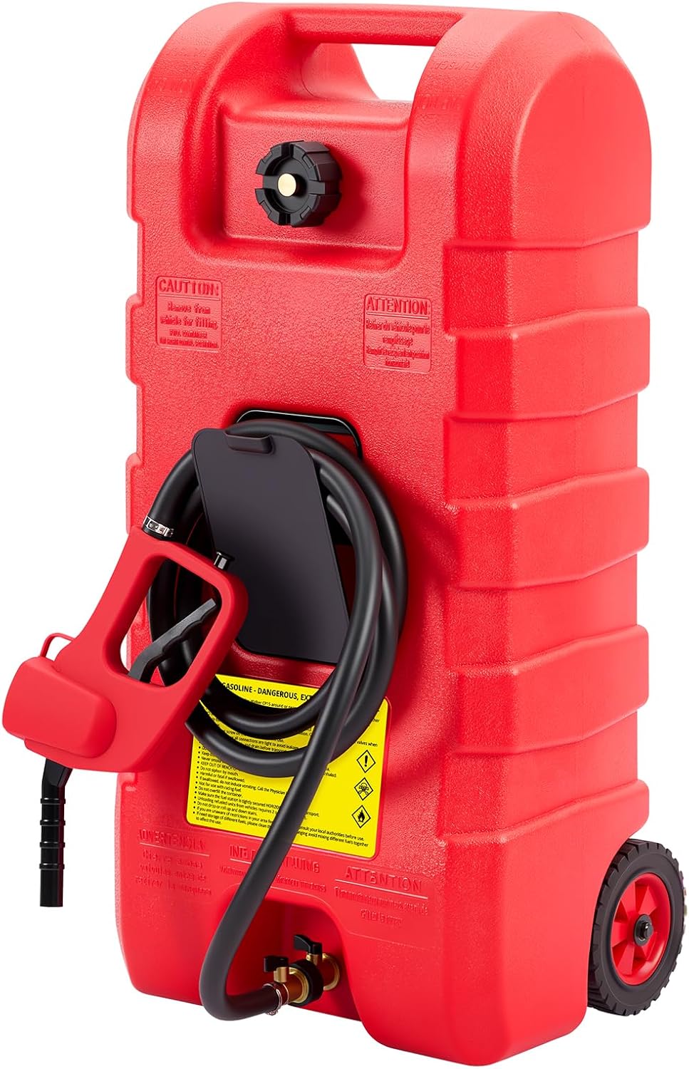 15 Gallon Portable Fuel Tank with Wheels and Siphon Pump