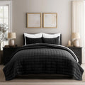 EVERGRACE Pearl Velvet Quilt Full Queen Size Bedding Set - Lightweight