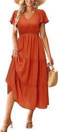 VOTEPRETTY Women's 2025 Boho Maxi Dress - Flowy Summer Staple