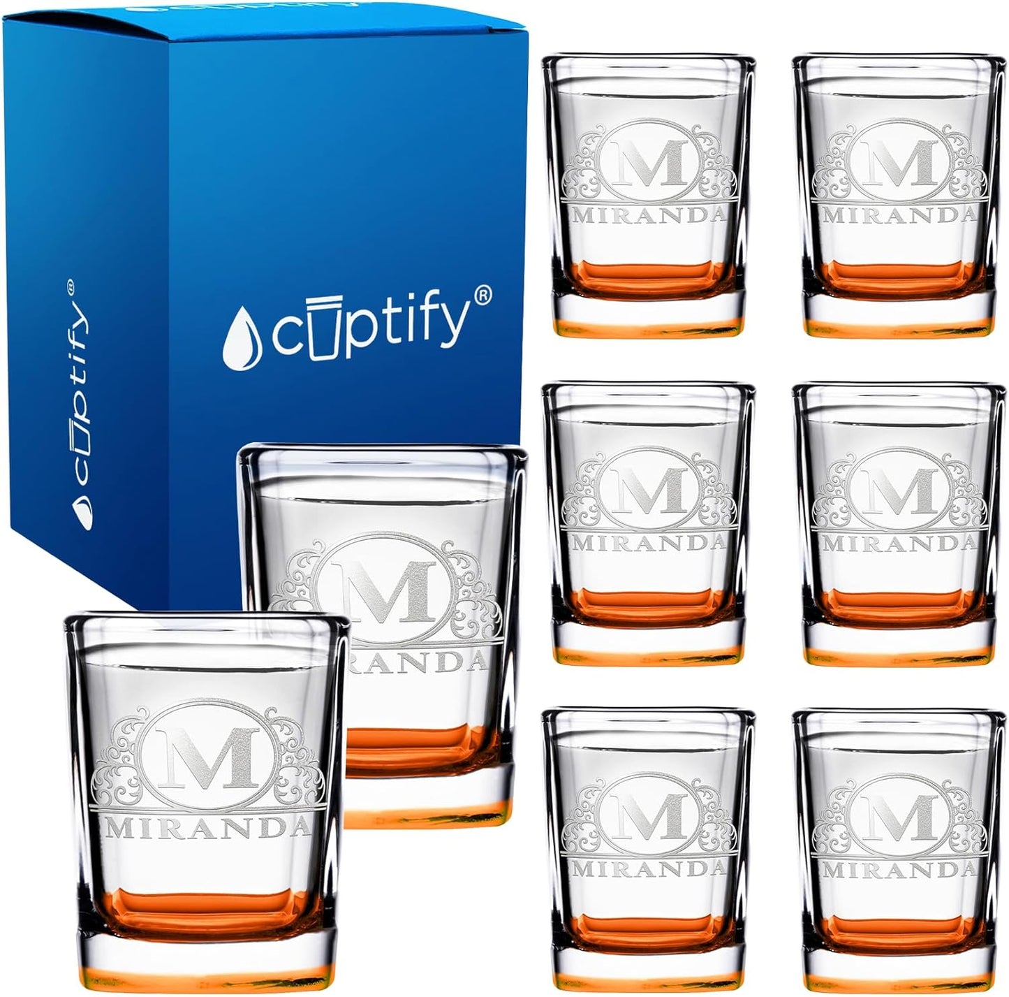 Personalized Square Shot Glasses Set of 8 for Unique Gifts
