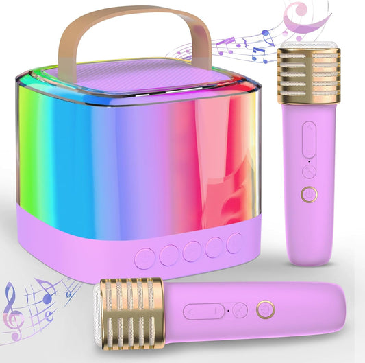 Portable Bluetooth Karaoke Speaker with 2 Mics - Party Perfection!