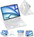 Clear Keyboard Case for iPad Air 11 in - Rotating Stand & Backlit Keys