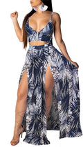 Women's Chiffon Bohemian Floral 2-Piece Maxi Dress Set - Beach Ready