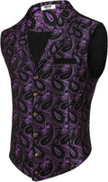 Paisley Floral Victorian Waistcoat - Formal Gothic Steampunk Vest