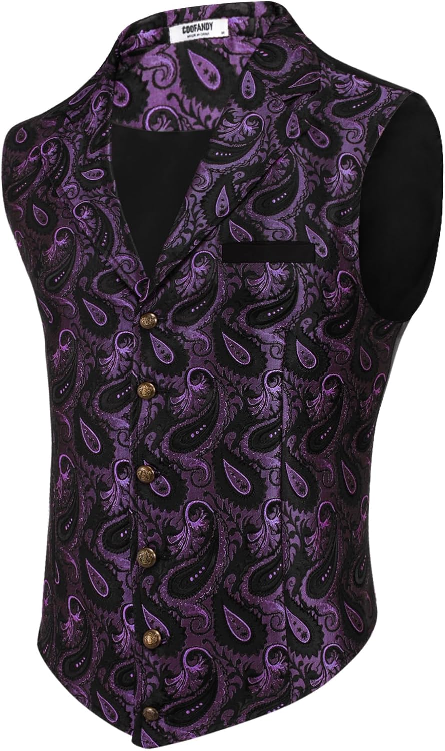Stylish COOFANDY Mens Suit Vest for Gothic and Steampunk Looks