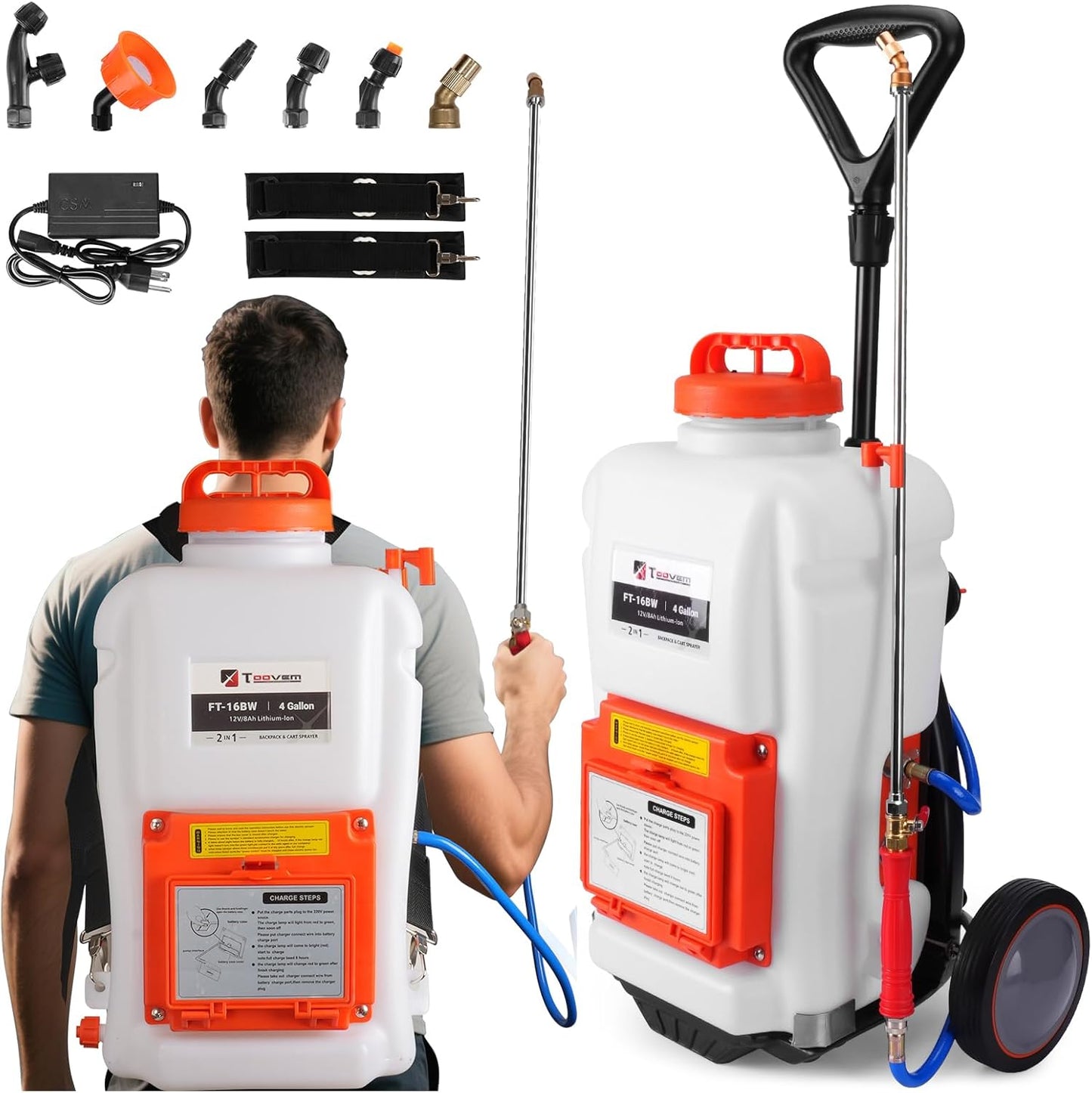 Toovem Battery Powered Backpack Sprayer for Easy Weeding Tasks