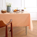 Cotton Linen Tablecloth 58 x 120 in - Hemstitch Peach Bloom