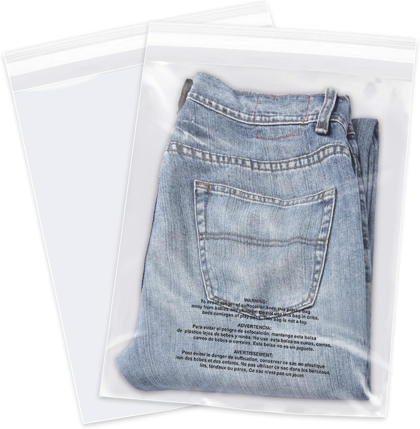 iMailer 500 Count Clear Plastic Poly Bags for Safe Storage