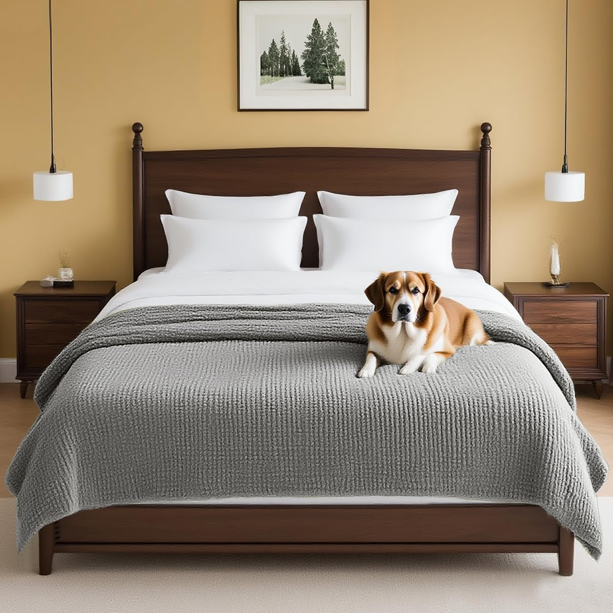 Plush Chenille Couch Cover for Dogs and Pets - Soft and Durable