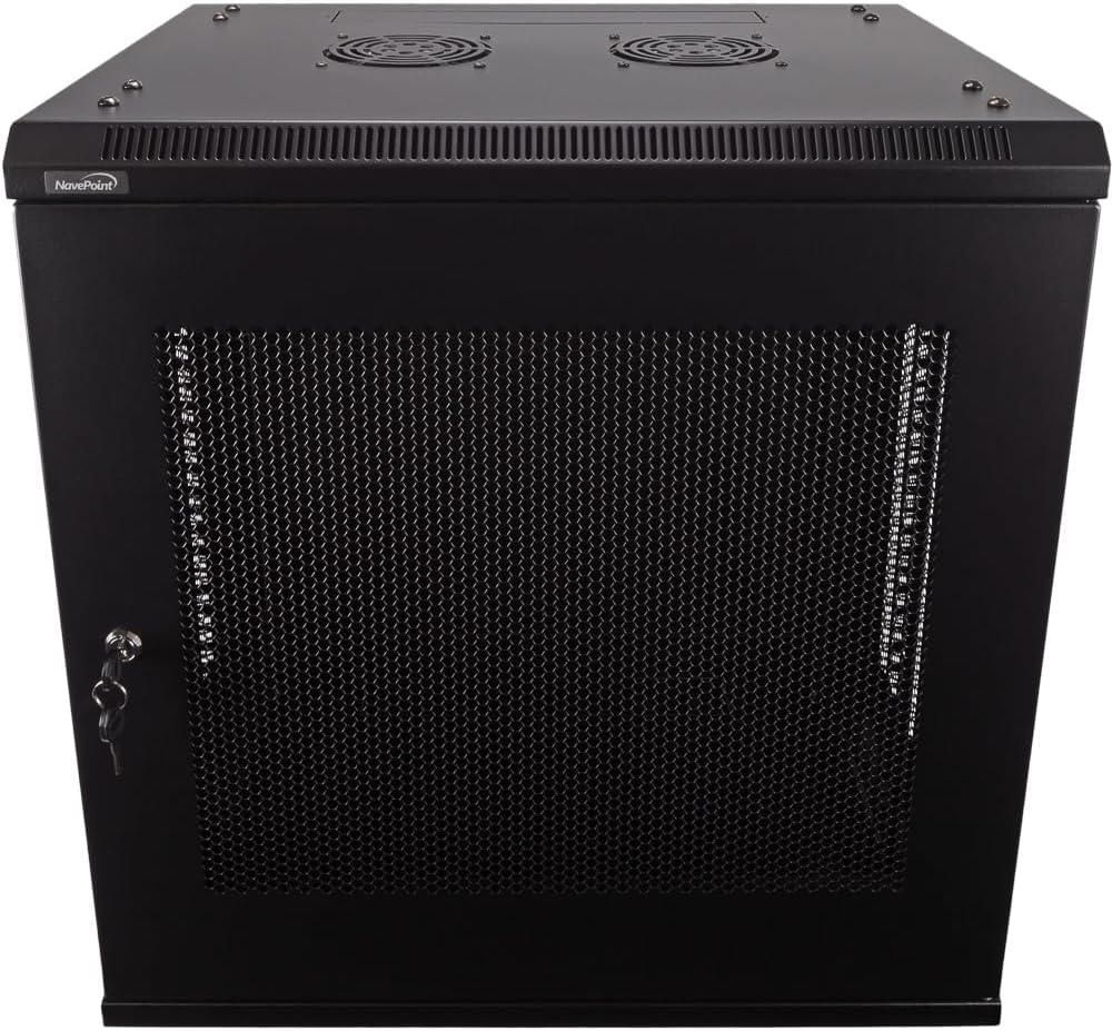 NavePoint 12U Server Rack - Durable Wall Mount Network Cabinet