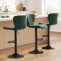 Bar Stools Set of 3 Adjustable Swivel Barstools - Upholstered Counter