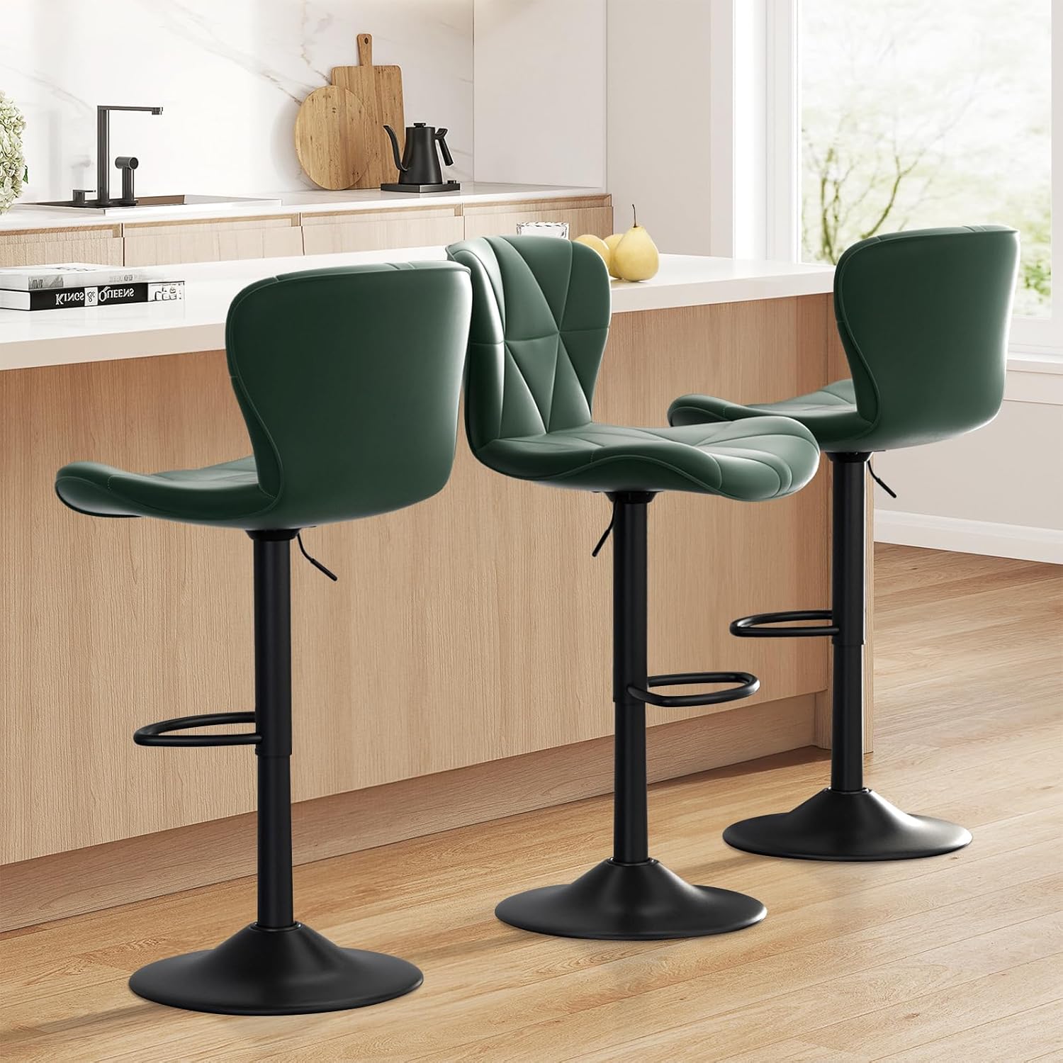 Adjustable Swivel Bar Stools Set of 3 for Kitchen Island