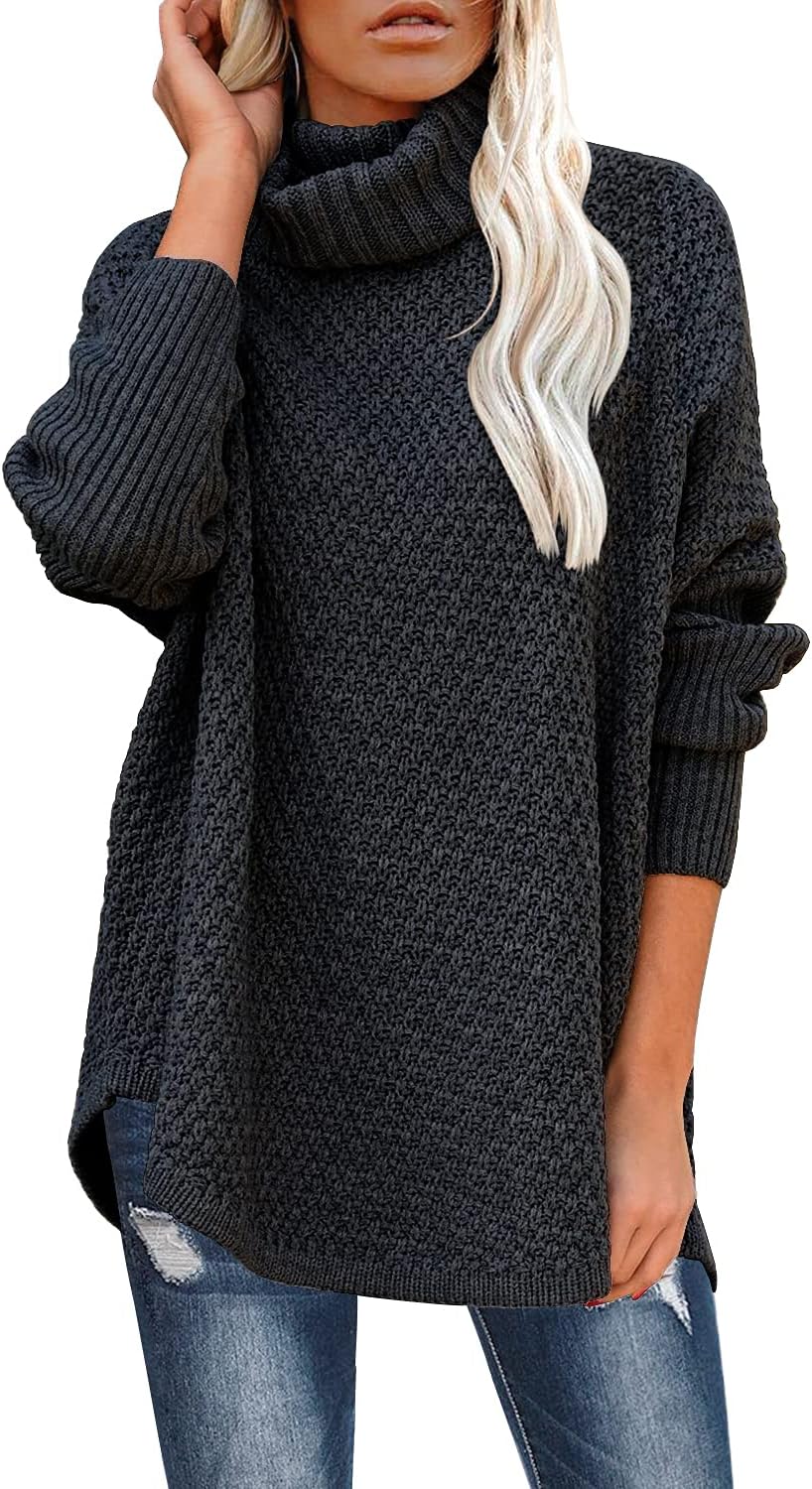 DOROSE Women's Oversized Turtleneck Long Sleeve Pullover Sweater