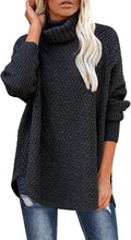 Womens Oversized Turtleneck Pullover Sweater - Cozy Tunic Fit