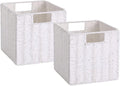 Vagusicc Wicker Storage Basket Set of 2 - Foldable 9 in Cube