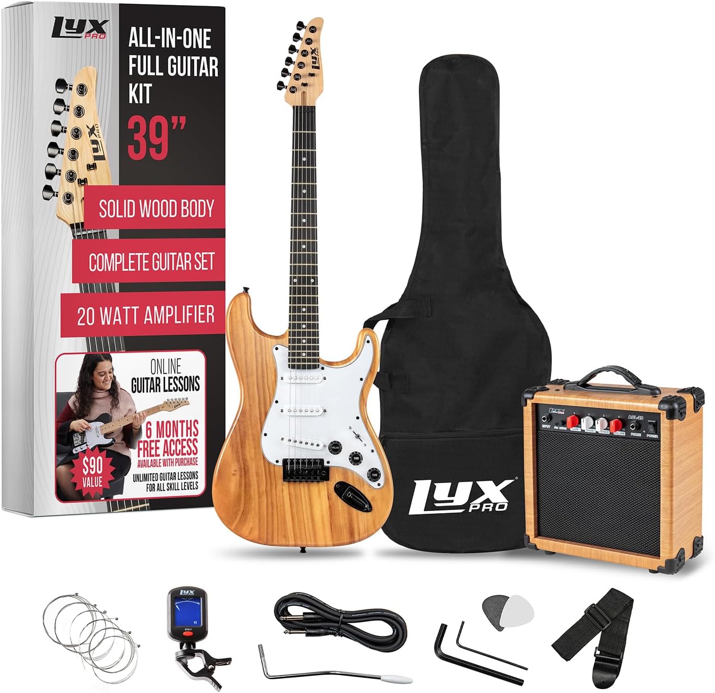 LyxPro Electric Guitar 39 Inch Full Beginner Starter Kit