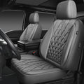 CAR PASS Piping Luxury PU Leather Two Front Car Seat Covers
