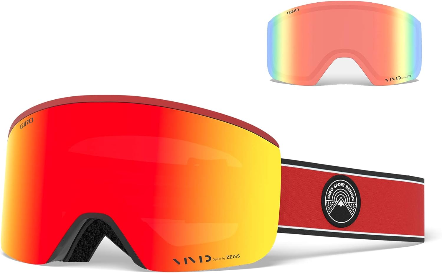 Giro Axis Asian Fit Ski Goggles - Enhanced Vision in Red Element