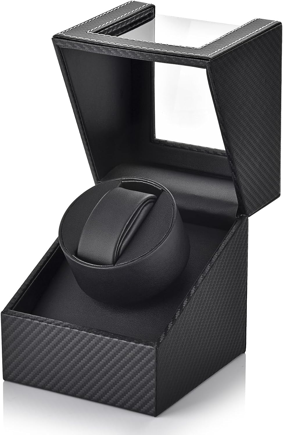 SHOWPIN Black Leather Watch Winder: Silent Rotation