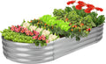 Raised Garden Bed Galvanized Planter Box 5ft Oval - Durable Metal