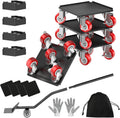 Heavy Duty 1500LBS Furniture Dolly Movers with 5X 360 Wheels - Durable