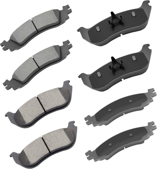 cciyu D1158 D881 8pcs Front & Rear Ceramic Brake Pads Kits