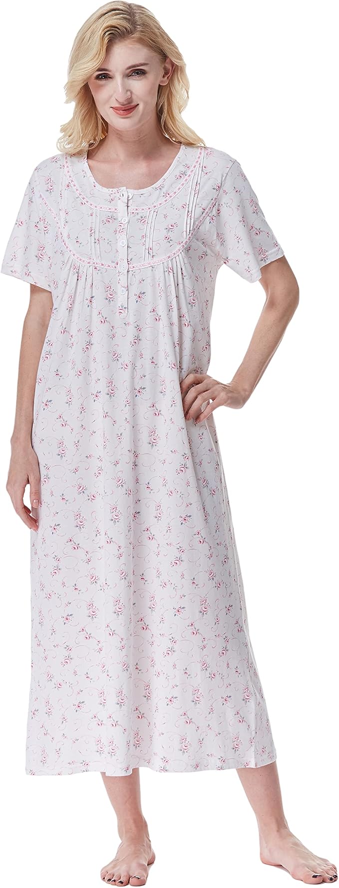 Keyocean Women Nightgowns - Soft Cotton Lightweight Night-dresses